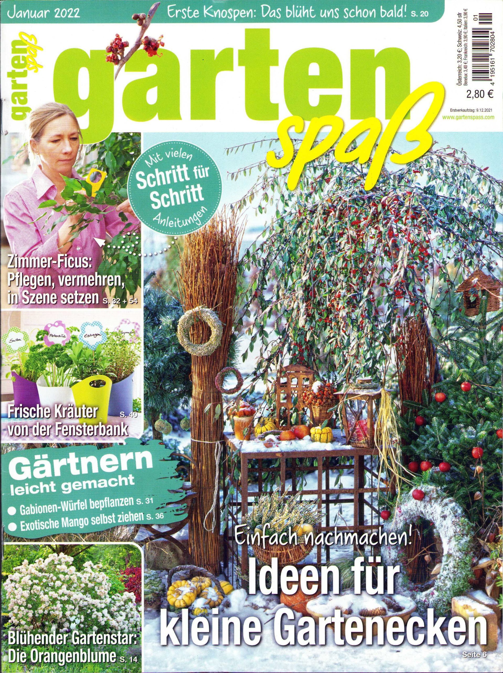 Gartenspaß 1/2022 "Ideen für kleine Gartenecken" Angebot