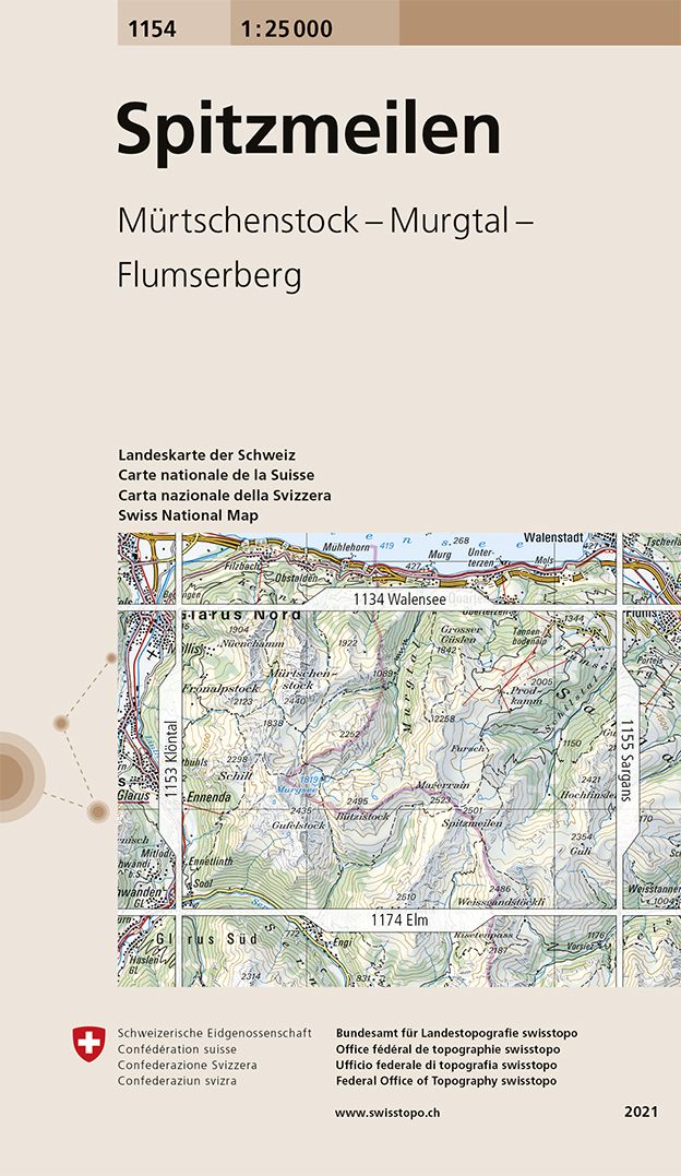 Landeskarte der Schweiz 1154, Spitzmeilen 1:25.000 Rabatt